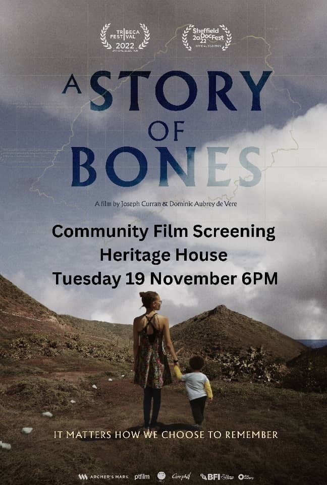 A Story of Bones Film Poster for Community Screening on 19 November at the Heritage House